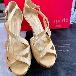 Kate Spade Lara Tan Biscuit Heels with Dust Bag and Box
